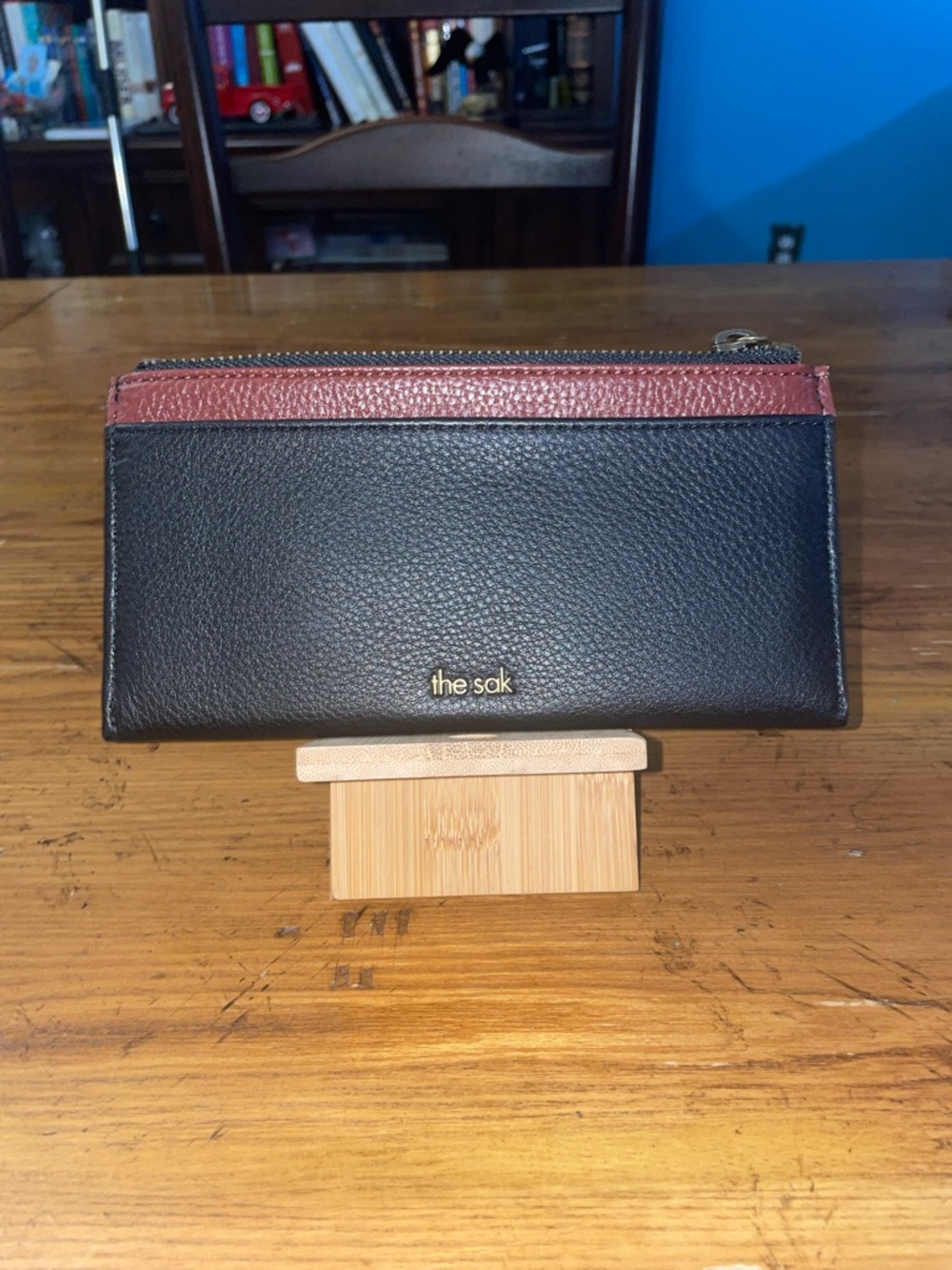 The Sak Black Leather wristlet with Gold-Tone Zipper - Picture 3 of 12